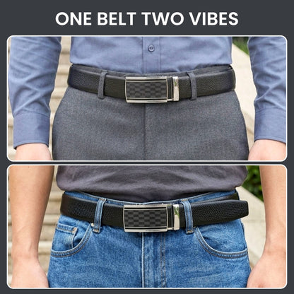 THE MEN THING Leather Belts Mens Genuine Leather Belt | 2 in 1 Reversible (Black & Brown) (1 Pc.) - REXVA-ARKON