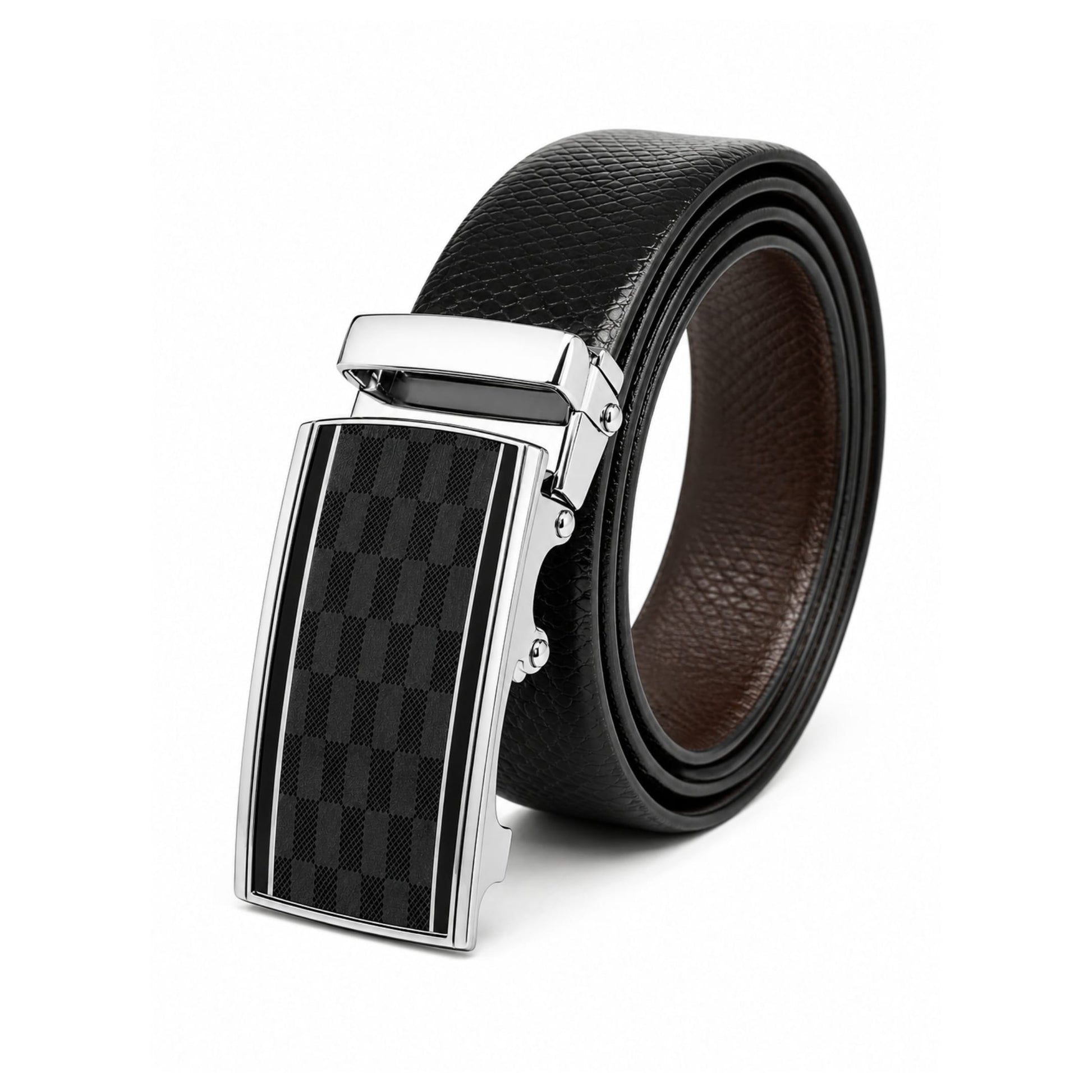 THE MEN THING Leather Belts Mens Genuine Leather Belt | 2 in 1 Reversible (Black & Brown) (1 Pc.) - REXVA-ARKON