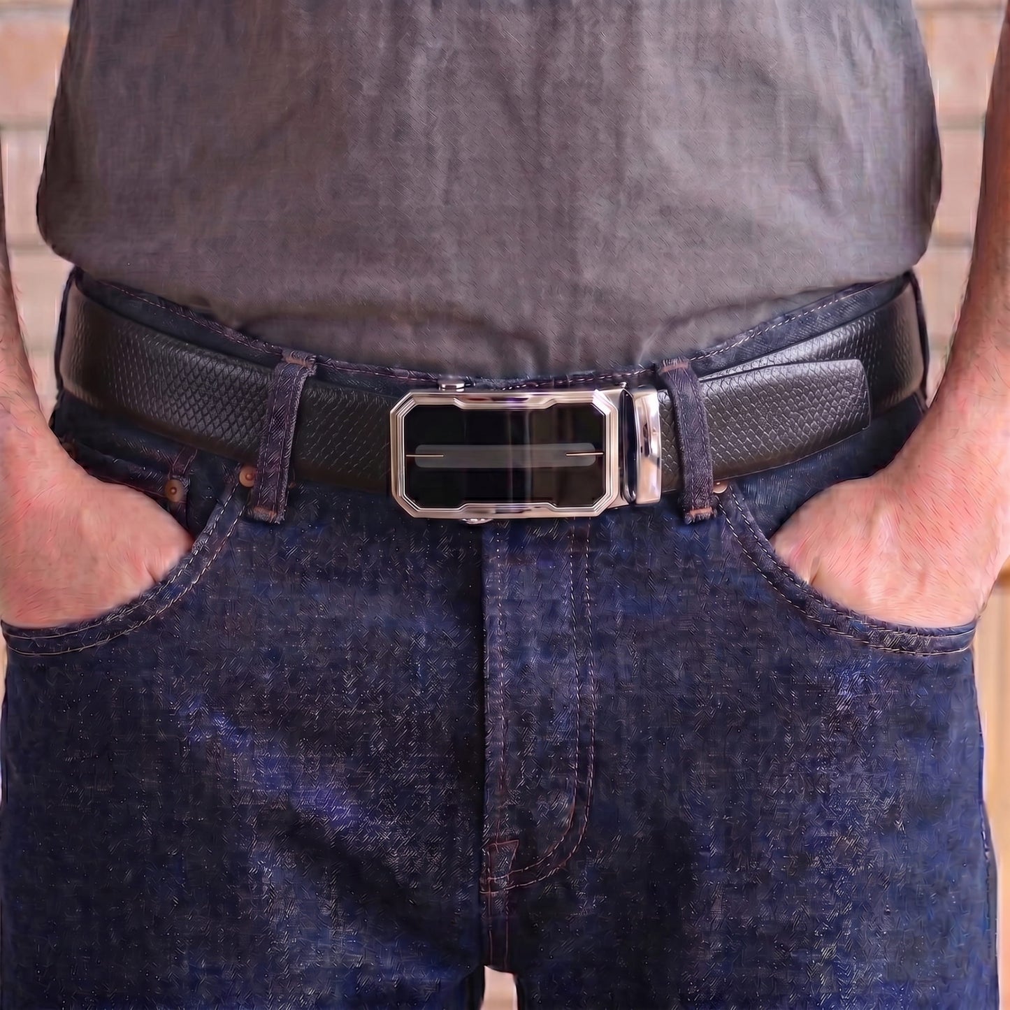 THE MEN THING Leather Belts Mens Genuine Leather Belt | 2 in 1 Reversible (Black & Brown) (1 Pc.) - REXVA - AVENZO