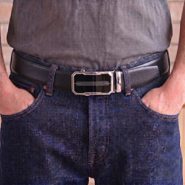 Mens Genuine Leather Belt | 2 in 1 Reversible (Black & Brown) (1 Pc.) - REXVA - AVENZO