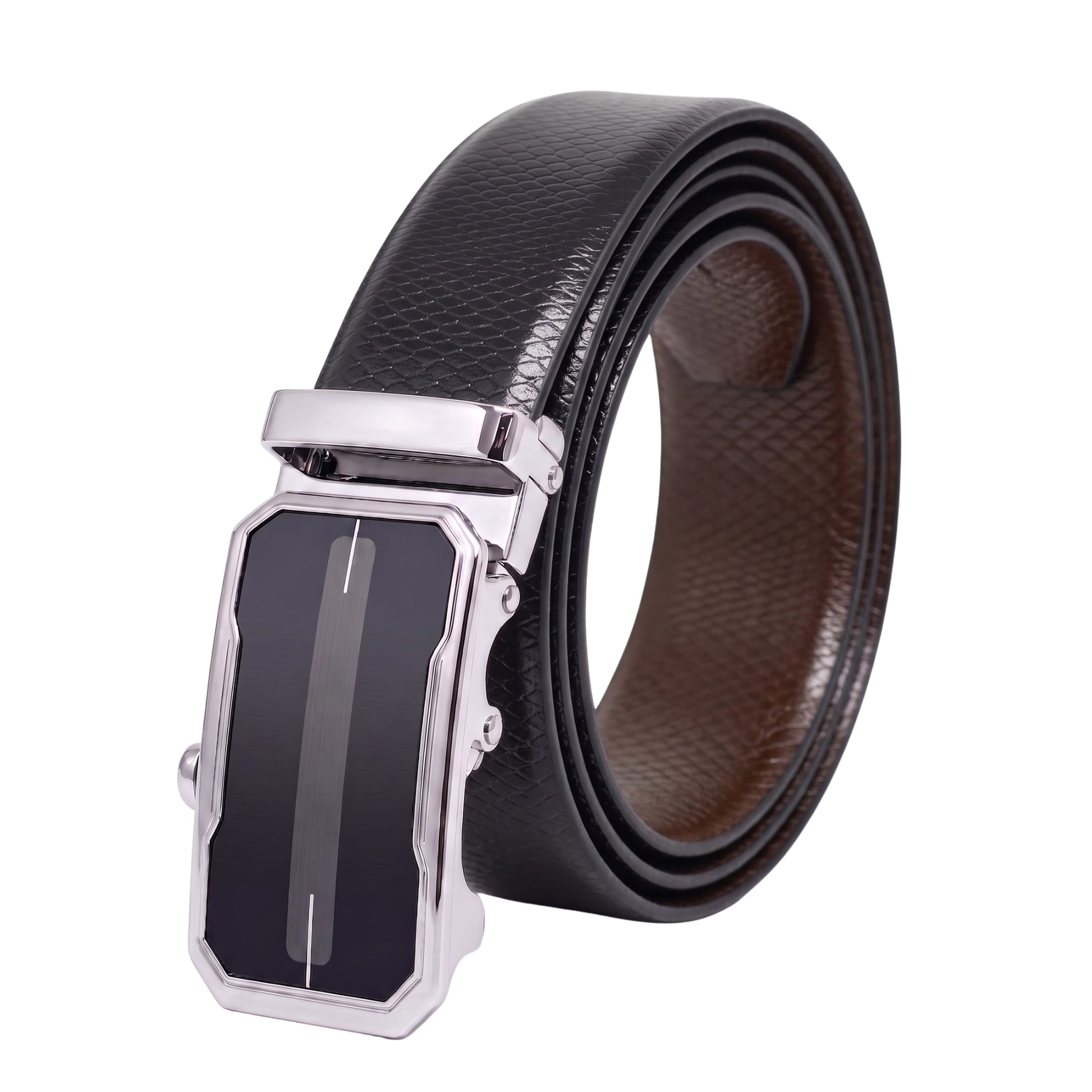 THE MEN THING Leather Belts Mens Genuine Leather Belt | 2 in 1 Reversible (Black & Brown) (1 Pc.) - REXVA - AVENZO