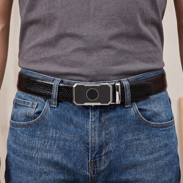 Mens Genuine Leather Belt | 2 in 1 Reversible (Black & Brown) (1 Pc.) - REXVA - MONTREX