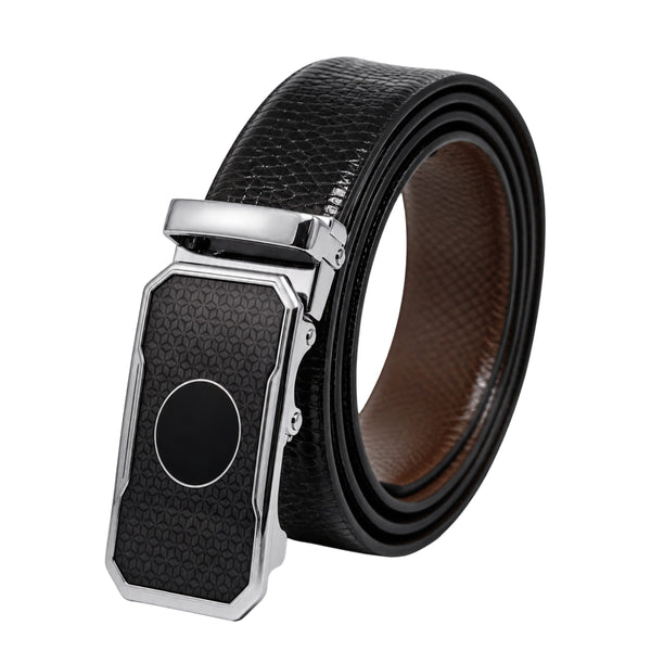 Mens Genuine Leather Belt | 2 in 1 Reversible (Black & Brown) (1 Pc.) - REXVA - MONTREX