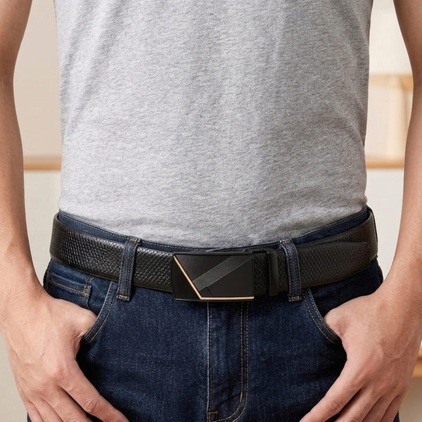 Mens Genuine Leather Belt | 2 in 1 Reversible (Black & Brown) (1 Pc.) - REXVA - NOCTIS