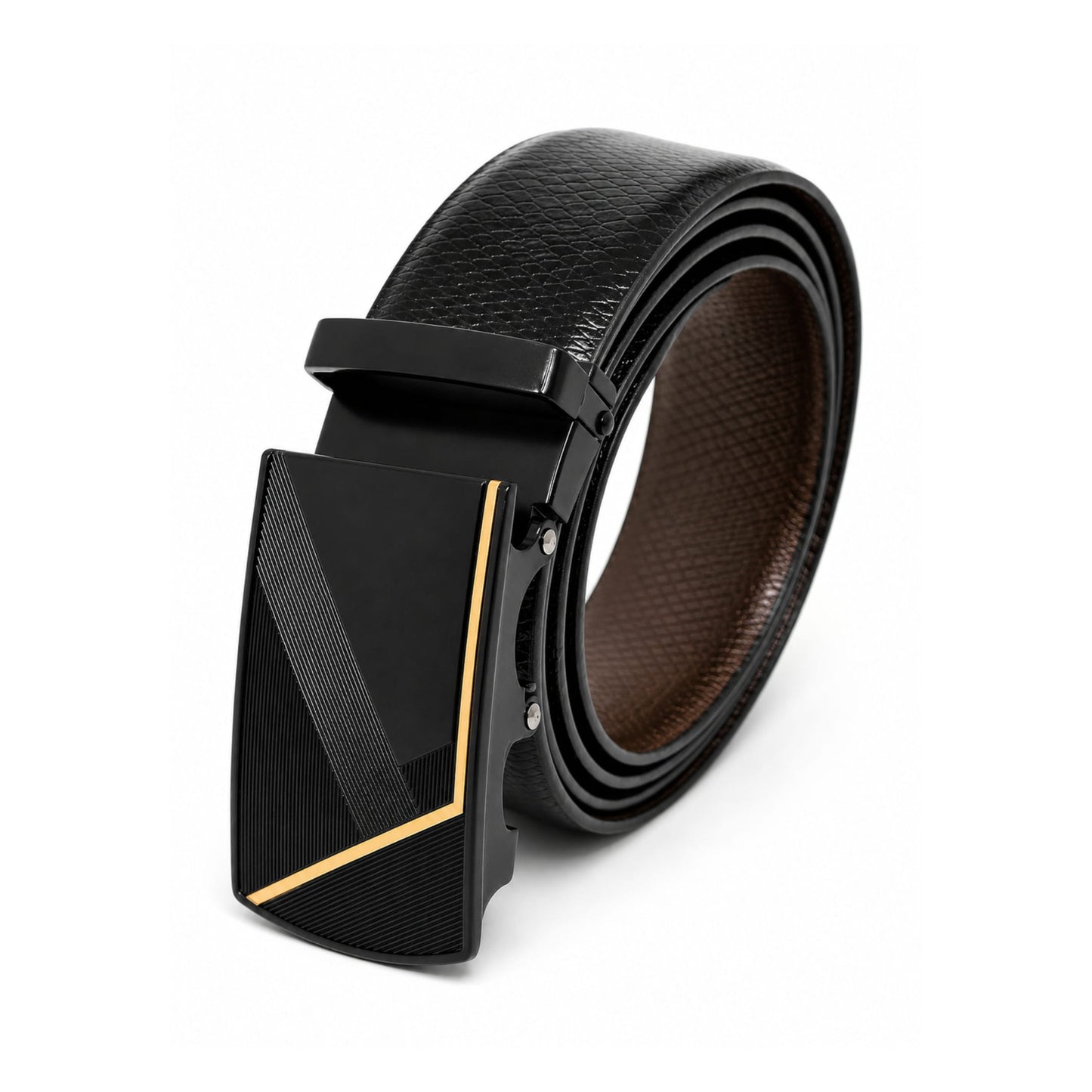 THE MEN THING Leather Belts Mens Genuine Leather Belt | 2 in 1 Reversible (Black & Brown) (1 Pc.) - REXVA - NOCTIS