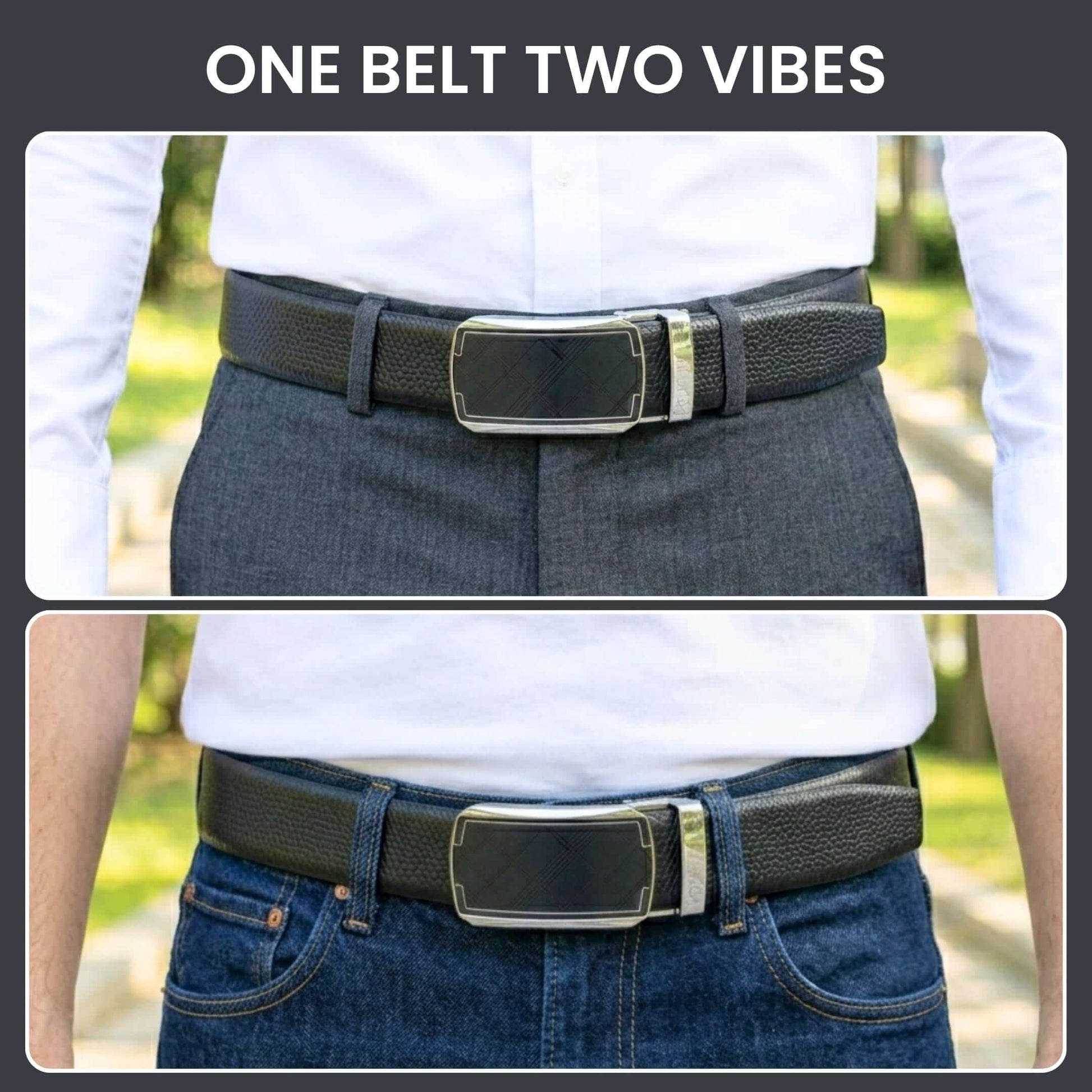 Mens Genuine Leather Belt | 2 in 1 Reversible (Black & Brown) (1 Pc.) - REXVA - ORLUX — Leather Belts for Men | THE MEN THING