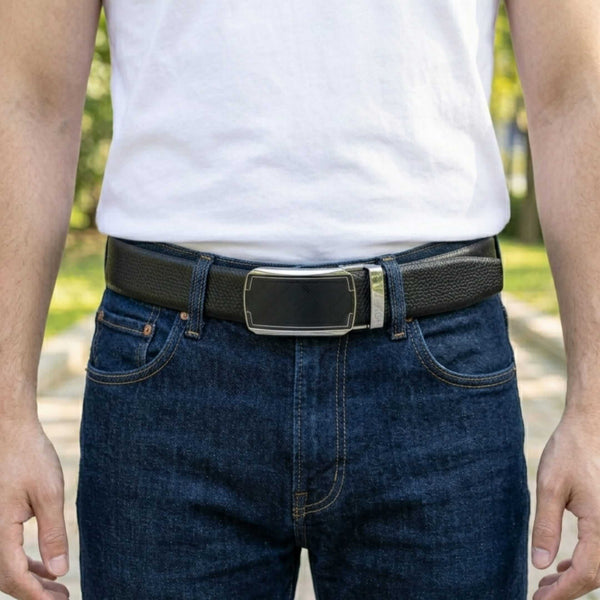 Mens Genuine Leather Belt | 2 in 1 Reversible (Black & Brown) (1 Pc.) - REXVA - ORLUX