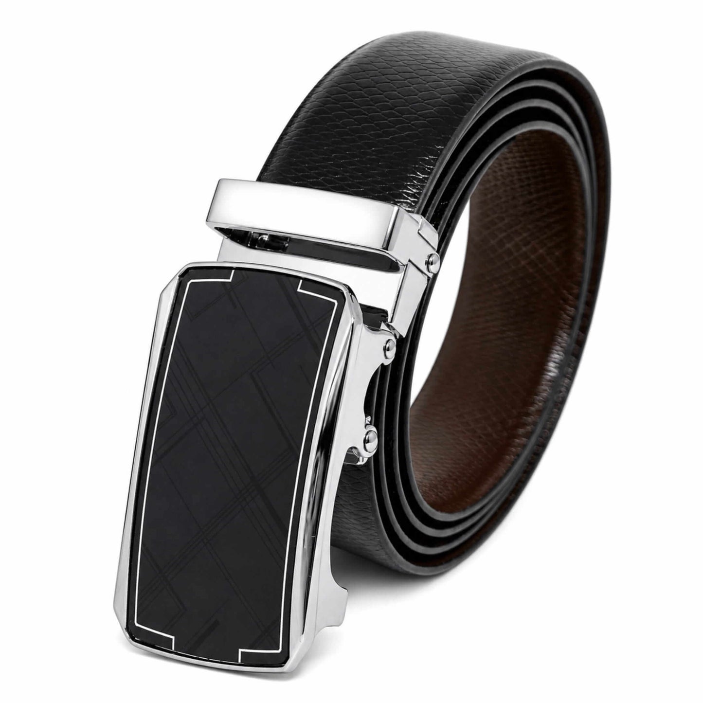 Mens Genuine Leather Belt | 2 in 1 Reversible (Black & Brown) (1 Pc.) - REXVA - ORLUX — Leather Belts for Men | THE MEN THING