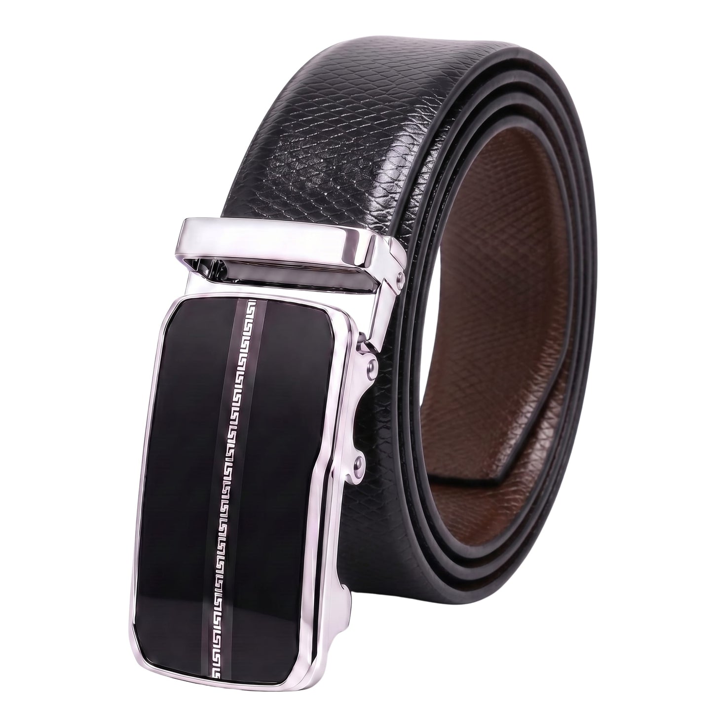 THE MEN THING Leather Belts Mens Genuine Leather Belt | 2 in 1 Reversible (Black & Brown) (1 Pc.) - REXVA-ROYVIC