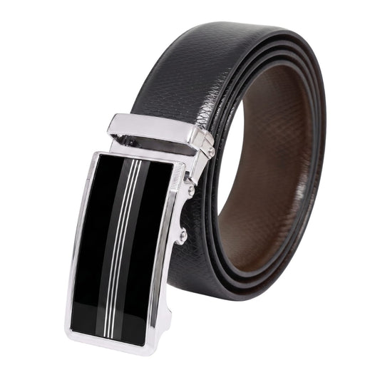 THE MEN THING Leather Belts Mens Genuine Leather Belt | 2 in 1 Reversible (Black & Brown) (1 Pc.) - REXVA - TREVION