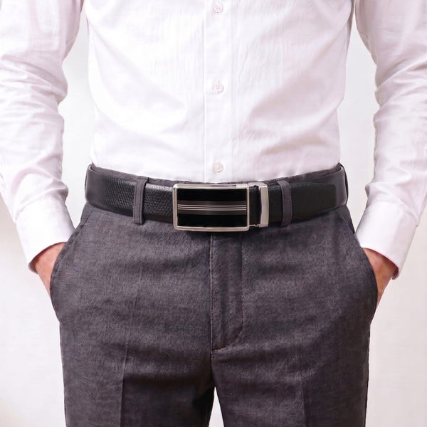 Mens Genuine Leather Belt | 2 in 1 Reversible (Black & Brown) (1 Pc.) - REXVA - TREVION