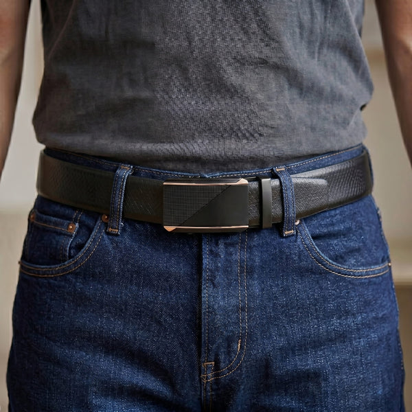 Mens Genuine Leather Belt | 2 in 1 Reversible (Black & Brown) (1 Pc.) - REXVA -TRION
