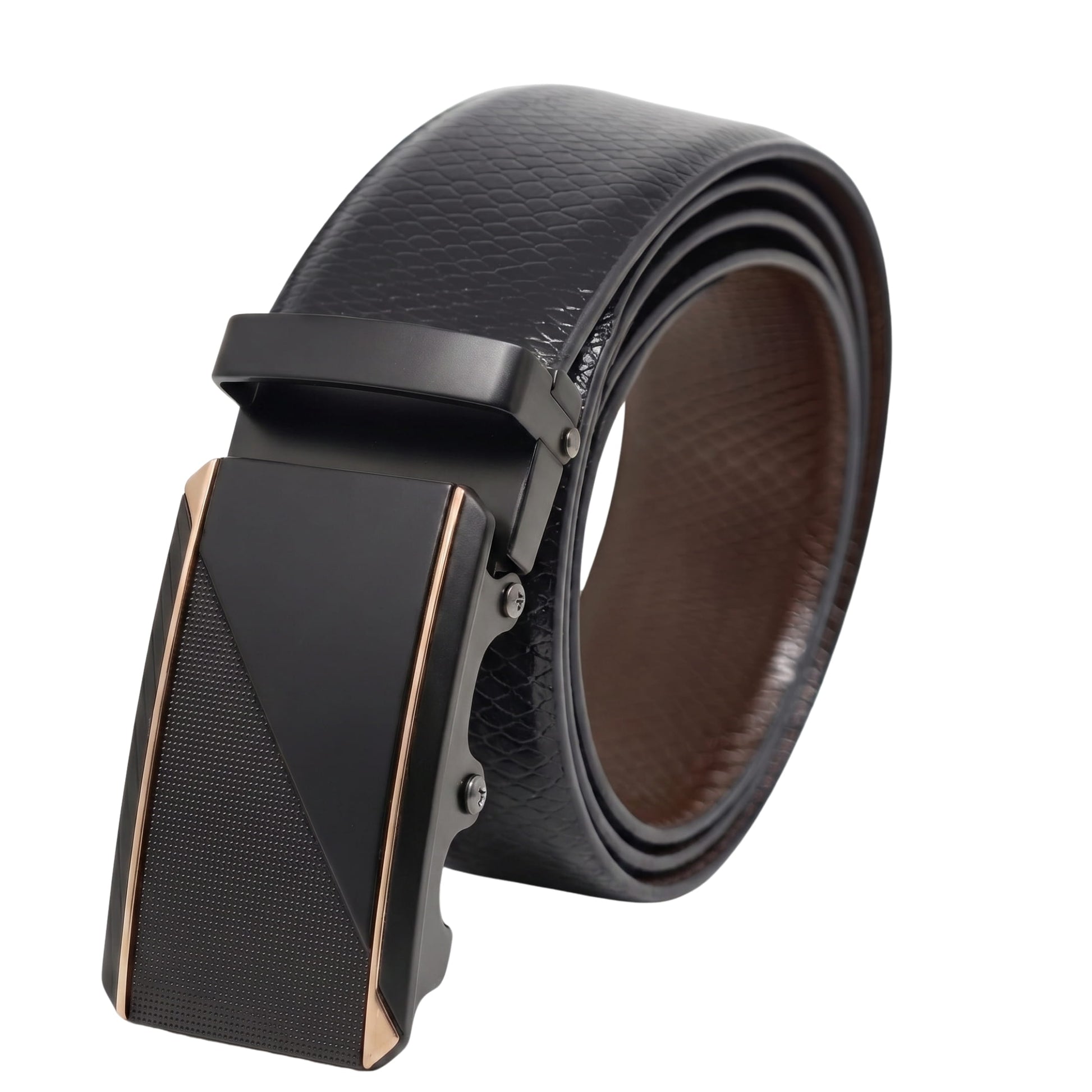 THE MEN THING Leather Belts Mens Genuine Leather Belt | 2 in 1 Reversible (Black & Brown) (1 Pc.) - REXVA -TRION