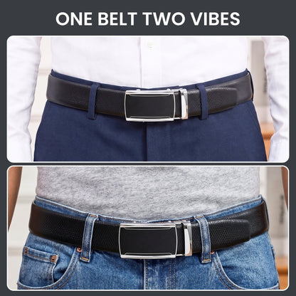 THE MEN THING Leather Belts Mens Genuine Leather Belt | 2 in 1 Reversible (Black & Brown) (1 Pc.) - REXVA - VELMIR