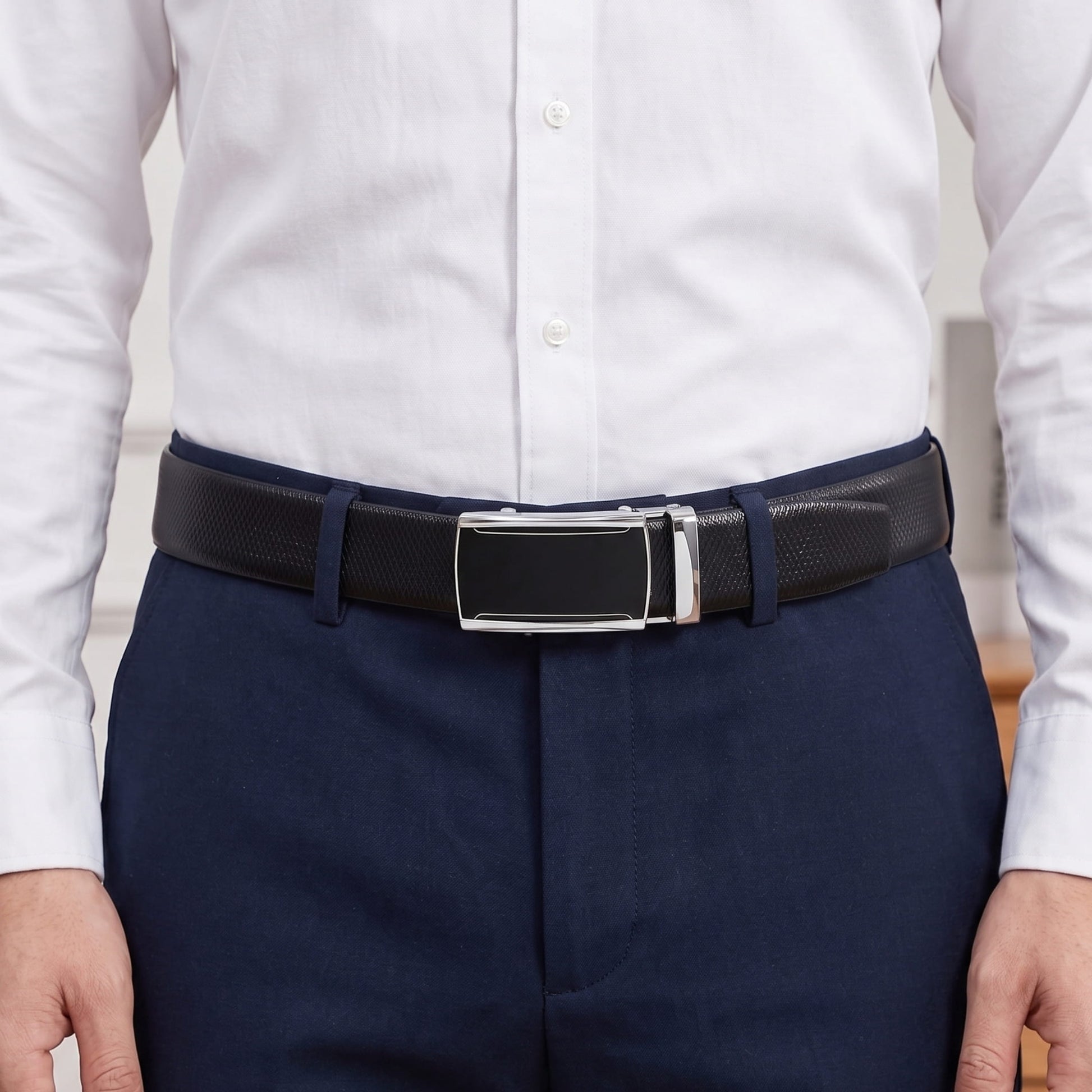 THE MEN THING Leather Belts Mens Genuine Leather Belt | 2 in 1 Reversible (Black & Brown) (1 Pc.) - REXVA - VELMIR