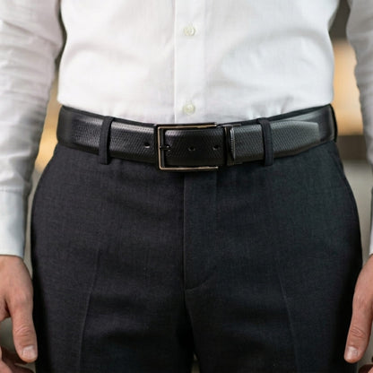 THE MEN THING Leather Belts Mens Genuine Leather Belt | 2 in 1 Reversible (Black & Brown) (1 Pc.) - SERPENTO