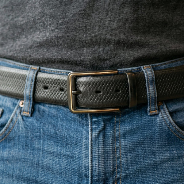 Mens Genuine Leather Belt | 2 in 1 Reversible (Black & Brown) (1 Pc.) - REXVA