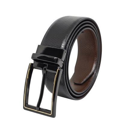 THE MEN THING Leather Belts Mens Genuine Leather Belt | 2 in 1 Reversible (Black & Brown) (1 Pc.) - SERPENTO