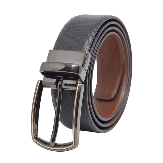 THE MEN THING Leather Belts Mens Genuine Leather Belt | 2 in 1 Reversible (Black & Brown) (1 Pc.) - SIGNORA