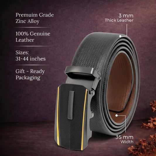 THE MEN THING Leather Belts Mens Genuine Leather Belt | 2 in 1 Reversible (Black & Brown) (1 Pc.) - SIGNORA