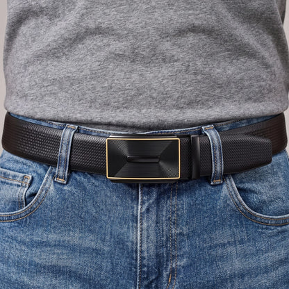 THE MEN THING Leather Belts Mens Genuine Leather Belt | 2 in 1 Reversible (Black & Brown) (1 Pc.) - SIGNORA