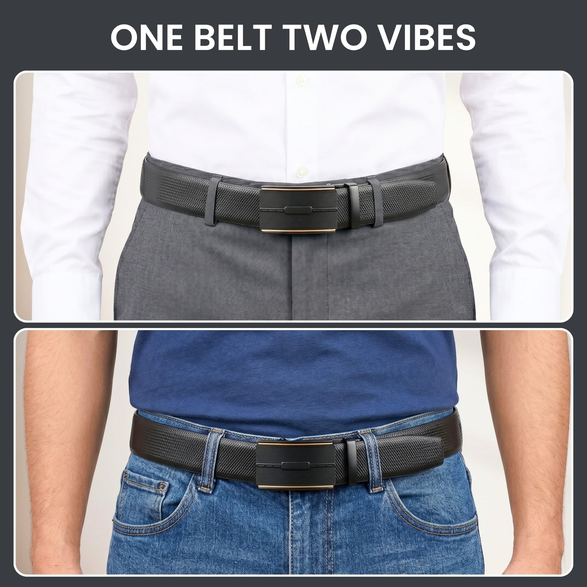 THE MEN THING Leather Belts Mens Genuine Leather Belt | 2 in 1 Reversible (Black & Brown) (1 Pc.) - SIGNORA