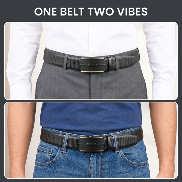 Mens Genuine Leather Belt | 2 in 1 Reversible (Black & Brown) (1 Pc.) - SIGNORA