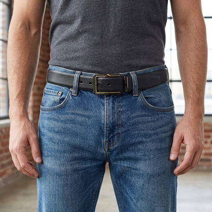 THE MEN THING Leather Belts Mens Genuine Leather Belt | 2 in 1 Reversible (Black & Brown) (1 Pc.) - SIGNORA -BRAVIX