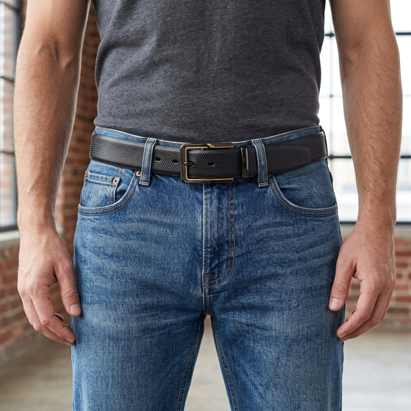 Mens Genuine Leather Belt | 2 in 1 Reversible (Black & Brown) (1 Pc.) - SIGNORA -BRAVIX