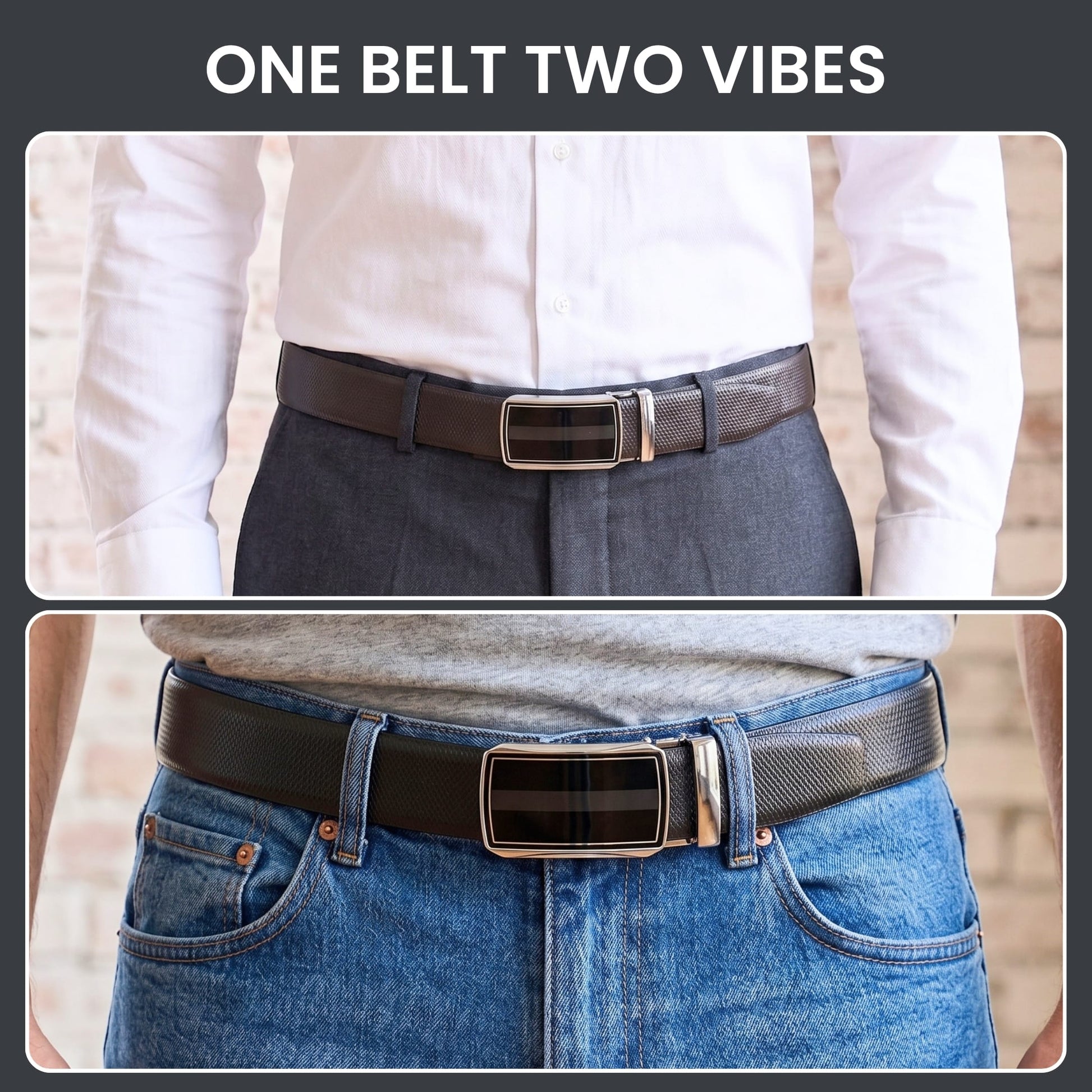 THE MEN THING Leather Belts Mens Genuine Leather Belt | 2 in 1 Reversible (Black & Brown) (1 Pc.) - SIGNORA - KLYNT