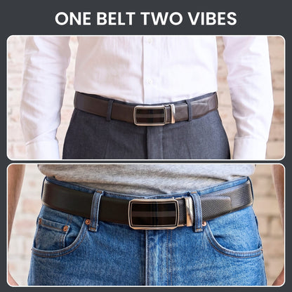 THE MEN THING Leather Belts Mens Genuine Leather Belt | 2 in 1 Reversible (Black & Brown) (1 Pc.) - SIGNORA - KLYNT