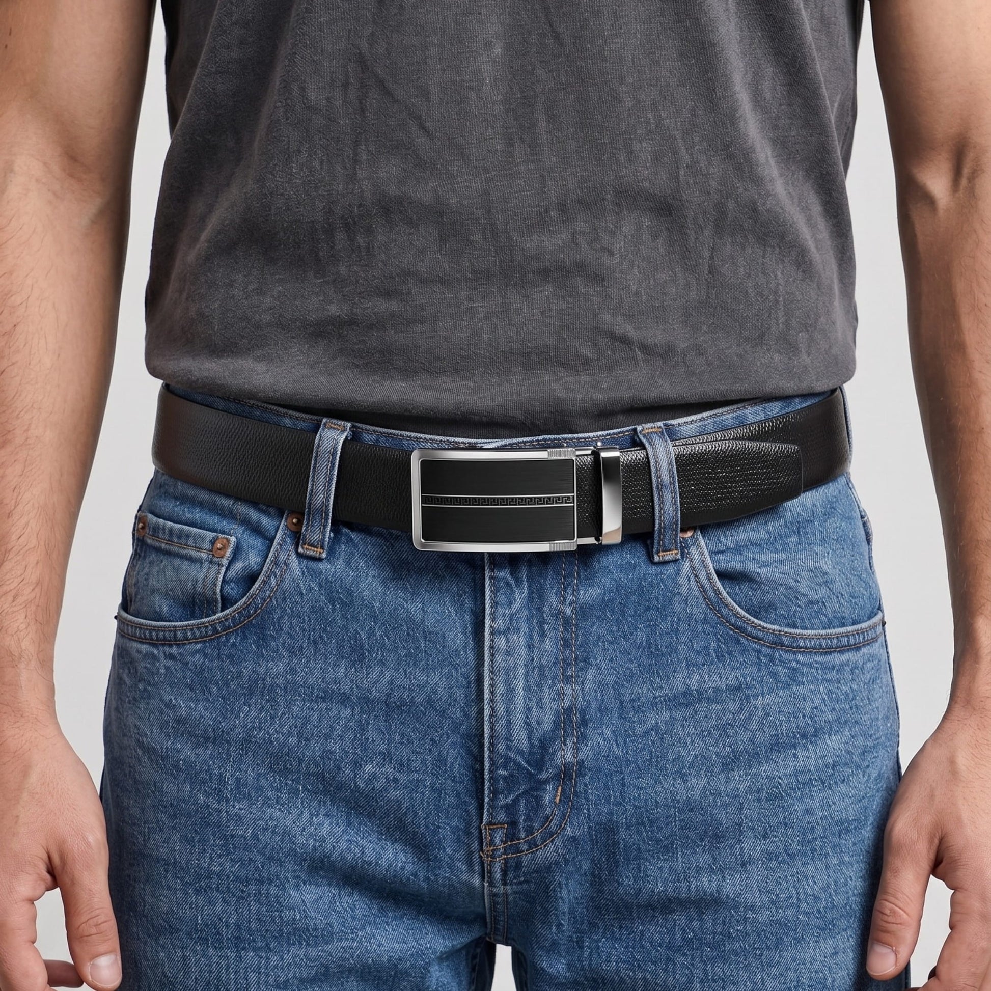 THE MEN THING Leather Belts Mens Genuine Leather Belt | 2 in 1 Reversible (Black & Brown) (1 Pc.) - SIGNORA - KRONIQ