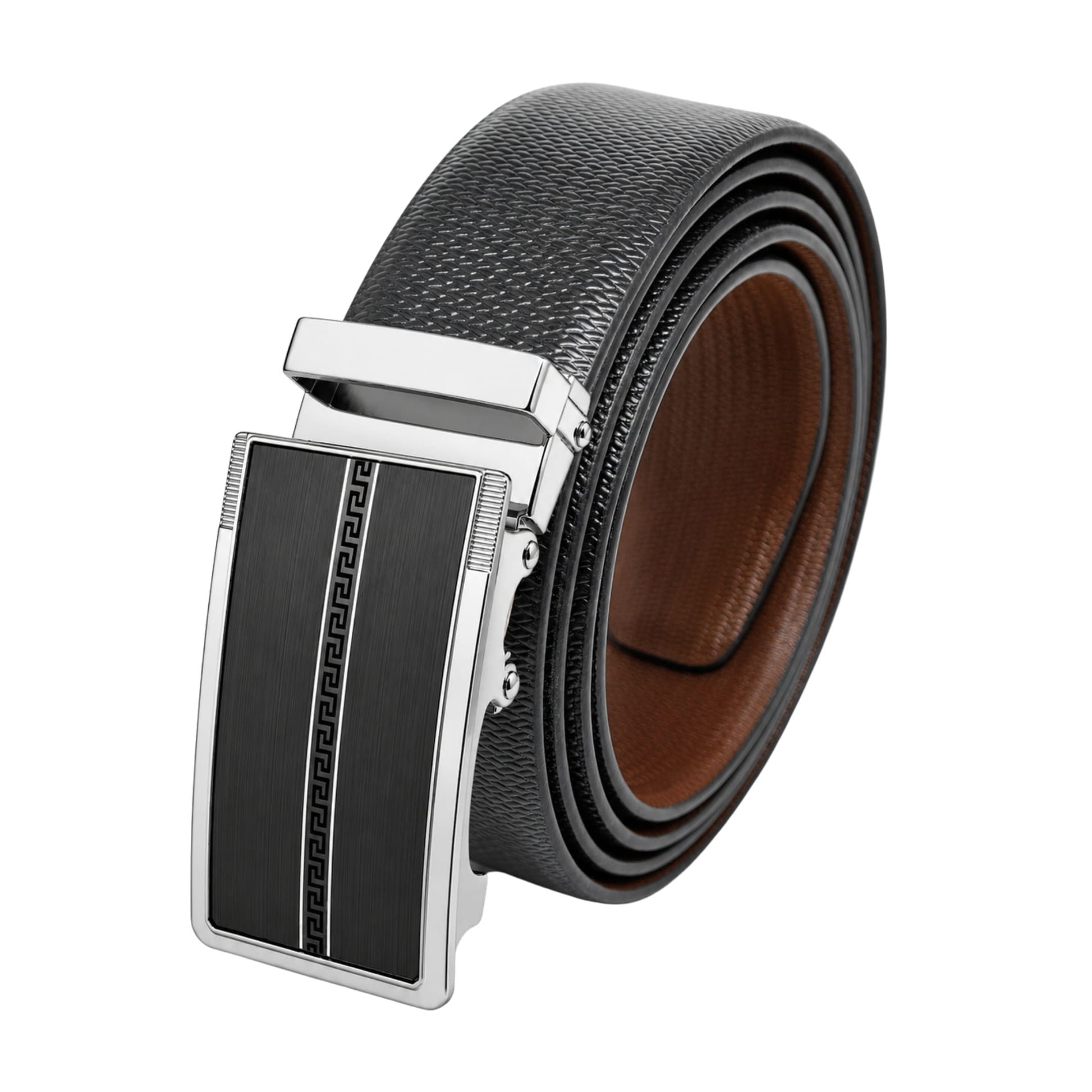 THE MEN THING Leather Belts Mens Genuine Leather Belt | 2 in 1 Reversible (Black & Brown) (1 Pc.) - SIGNORA - KRONIQ