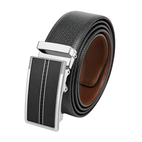 Mens Genuine Leather Belt | 2 in 1 Reversible (Black & Brown) (1 Pc.) - SIGNORA - KRONIQ