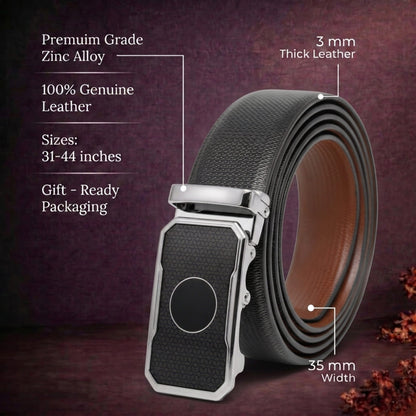 THE MEN THING Leather Belts Mens Genuine Leather Belt | 2 in 1 Reversible (Black & Brown) (1 Pc.) - SIGNORA - MONTREX