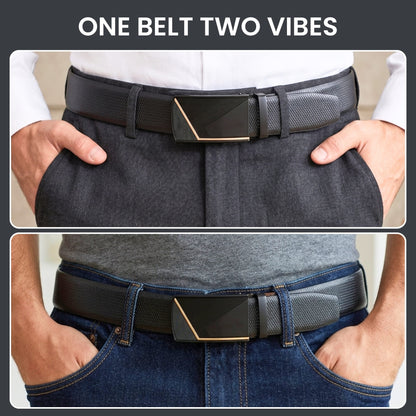 THE MEN THING Leather Belts Mens Genuine Leather Belt | 2 in 1 Reversible (Black & Brown) (1 Pc.) - SIGNORA - NOCTIS
