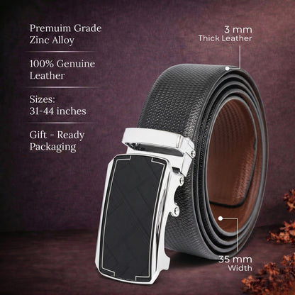 THE MEN THING Leather Belts Mens Genuine Leather Belt | 2 in 1 Reversible (Black & Brown) (1 Pc.) - SIGNORA - ORLUX