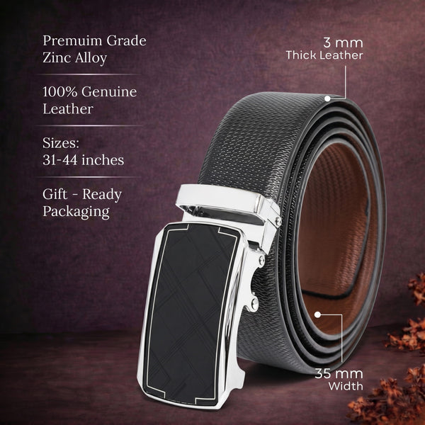 Mens Genuine Leather Belt | 2 in 1 Reversible (Black & Brown) (1 Pc.) - SIGNORA - ORLUX