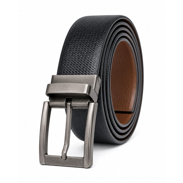 Mens Genuine Leather Belt | 2 in 1 Reversible (Black & Brown) (1 Pc.) - SIGNORA -PIVOT