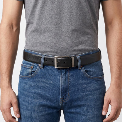 THE MEN THING Leather Belts Mens Genuine Leather Belt | 2 in 1 Reversible (Black & Brown) (1 Pc.) - SIGNORA -PIVOT