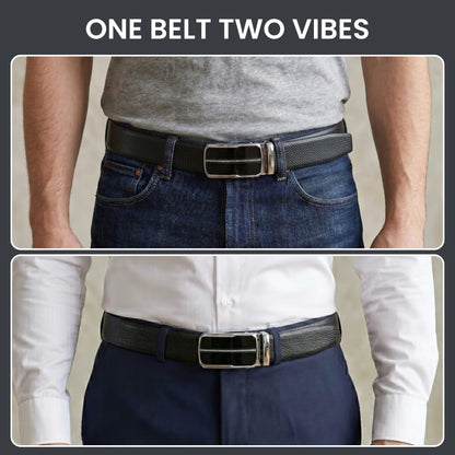 THE MEN THING Leather Belts Mens Genuine Leather Belt | 2 in 1 Reversible (Black & Brown) (1 Pc.) - SIGNORA-ROYVIC