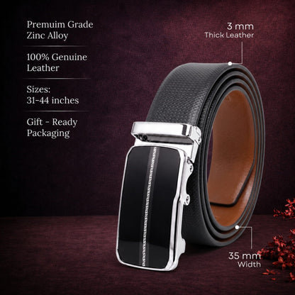 THE MEN THING Leather Belts Mens Genuine Leather Belt | 2 in 1 Reversible (Black & Brown) (1 Pc.) - SIGNORA-ROYVIC