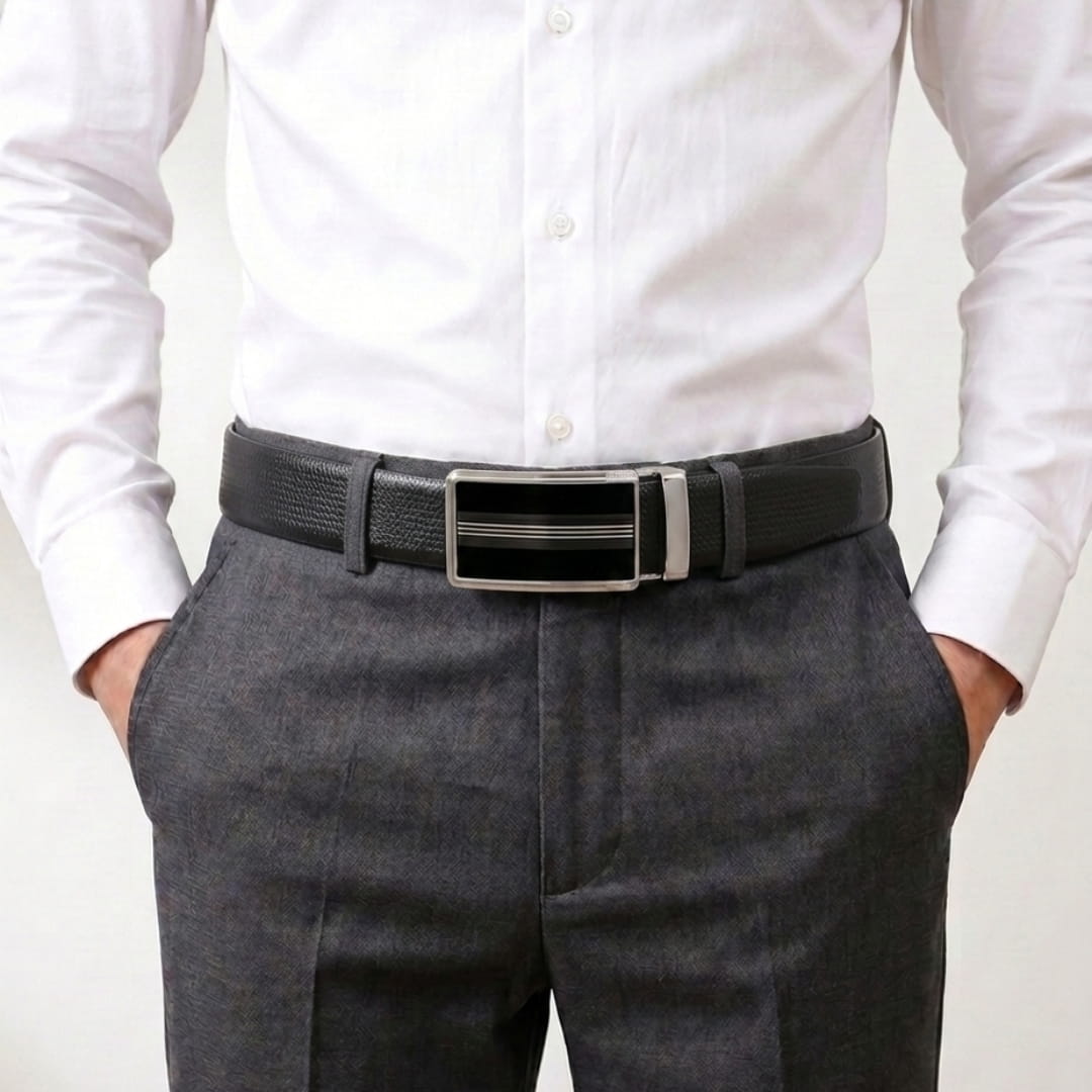 THE MEN THING Leather Belts Mens Genuine Leather Belt | 2 in 1 Reversible (Black & Brown) (1 Pc.) - SIGNORA - TREVION