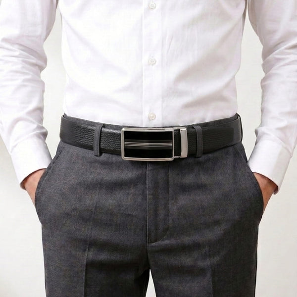 Mens Genuine Leather Belt | 2 in 1 Reversible (Black & Brown) (1 Pc.) - SIGNORA - TREVION