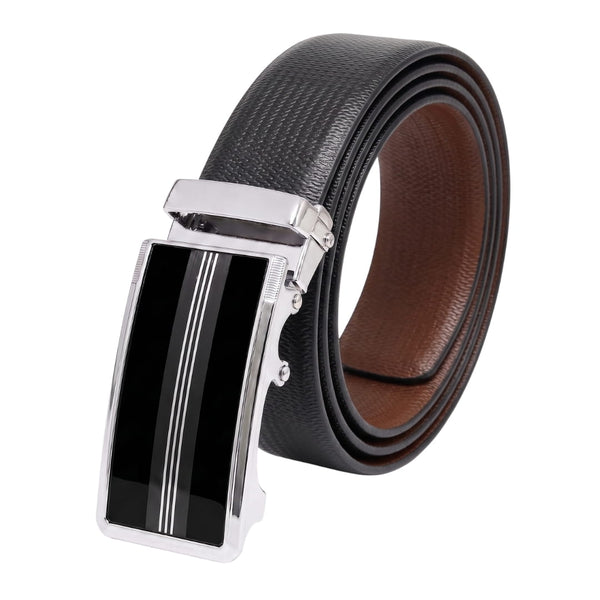 Mens Genuine Leather Belt | 2 in 1 Reversible (Black & Brown) (1 Pc.) - SIGNORA - TREVION