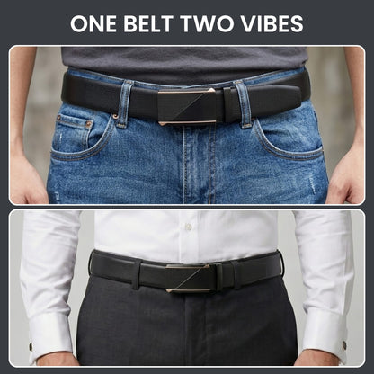 THE MEN THING Leather Belts Mens Genuine Leather Belt | 2 in 1 Reversible (Black & Brown) (1 Pc.) - SIGNORA -TRION