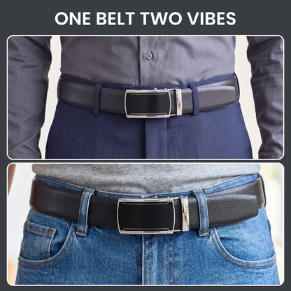 THE MEN THING Leather Belts Mens Genuine Leather Belt | 2 in 1 Reversible (Black & Brown) (1 Pc.) - SIGNORA - VELMIR