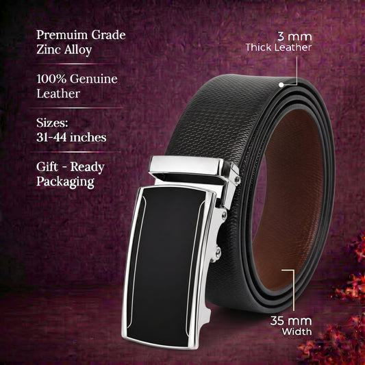 Mens Genuine Leather Belt | 2 in 1 Reversible (Black & Brown) (1 Pc.) - SIGNORA - VELMIR — Leather Belts for Men | THE MEN THING
