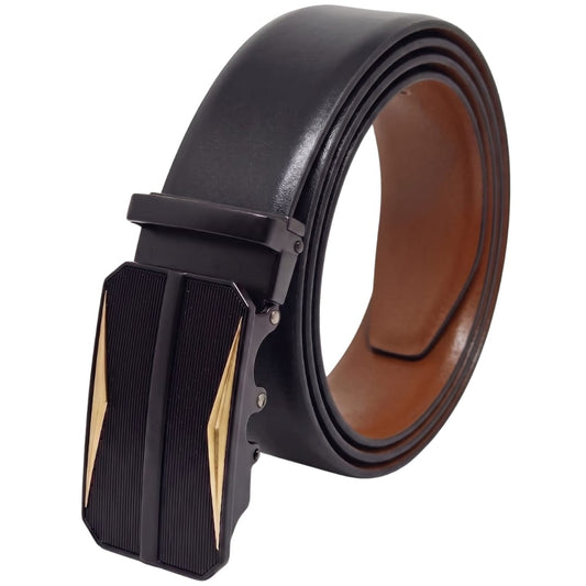 THE MEN THING Leather Belts Mens Genuine Leather Belt | 2 in 1 Reversible (Black & Brown) (1 Pc.) - VELARO