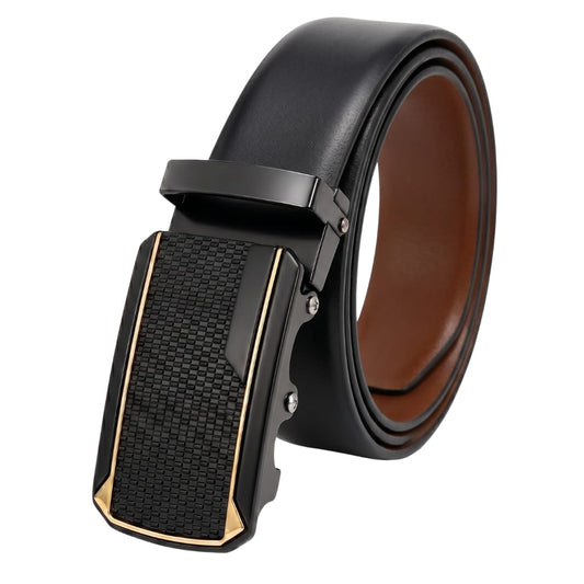 THE MEN THING Leather Belts Mens Genuine Leather Belt | 2 in 1 Reversible (Black & Brown) (1 Pc.) - VELARO